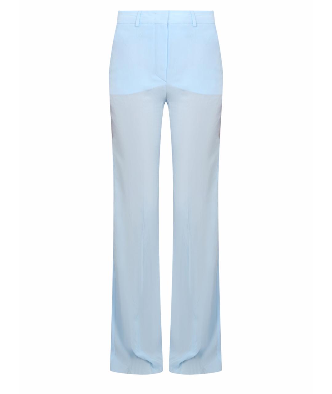 MAX MARA Голубые вискозные прямые брюки, фото 1