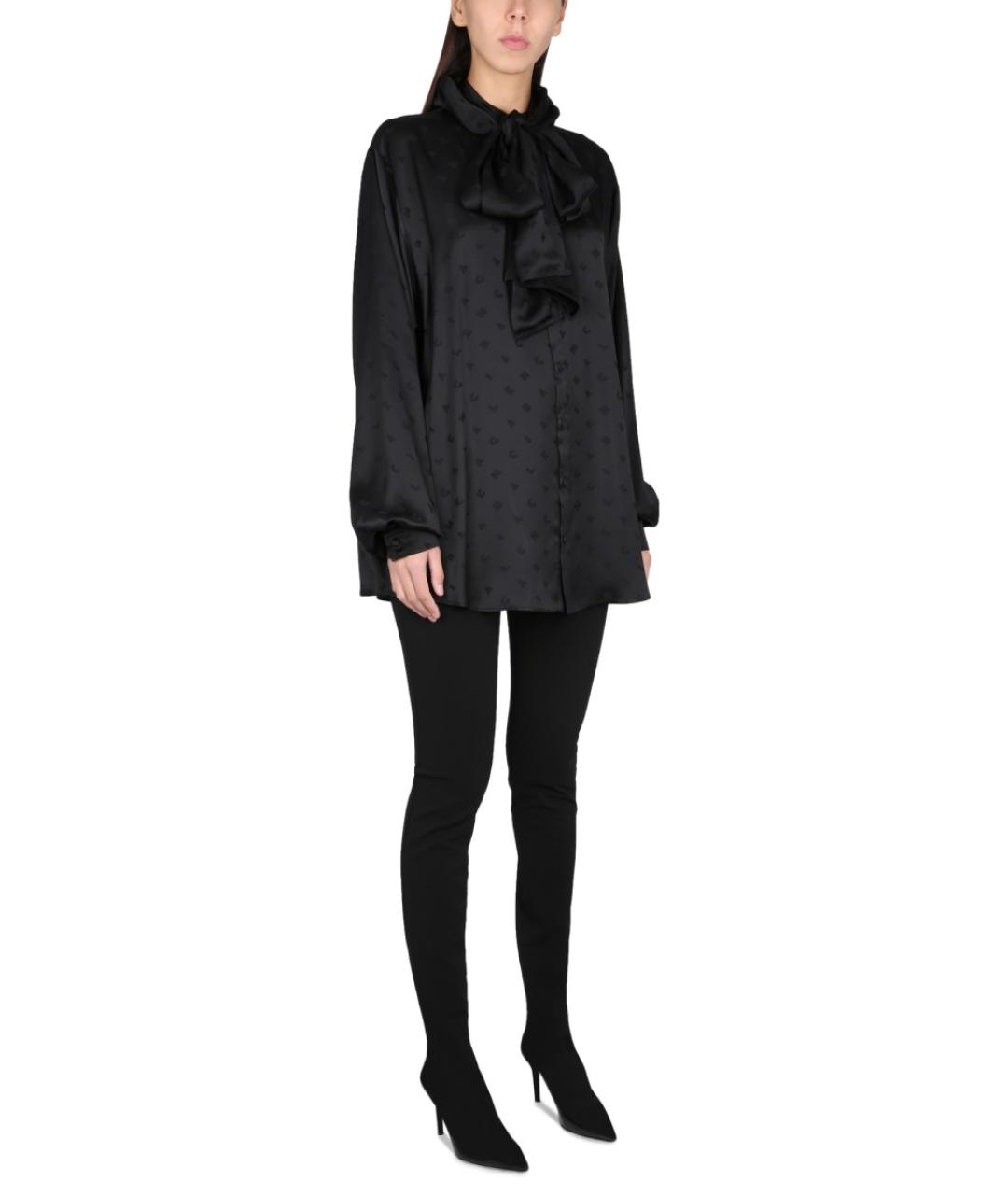 BALENCIAGA Черные вискозные прямые брюки, фото 2