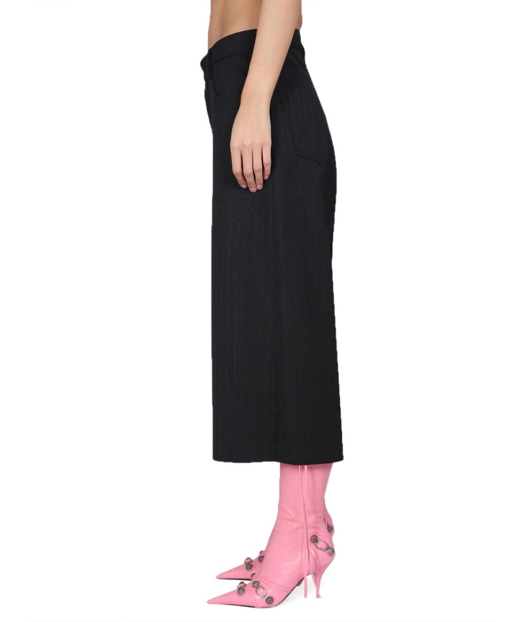 BALENCIAGA Черные шерстяные прямые брюки, фото 3