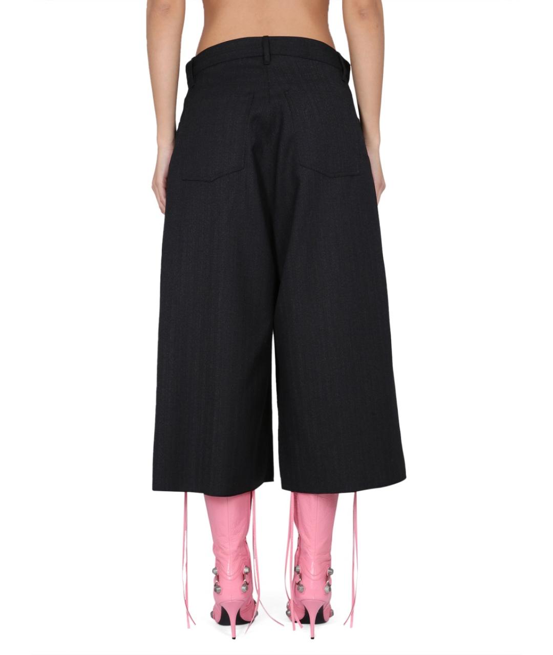 BALENCIAGA Черные шерстяные прямые брюки, фото 4