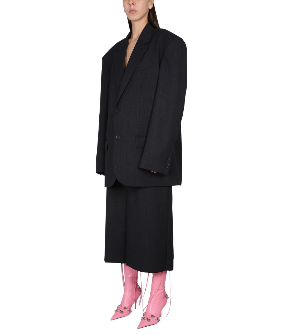 BALENCIAGA Черные шерстяные прямые брюки, фото 2