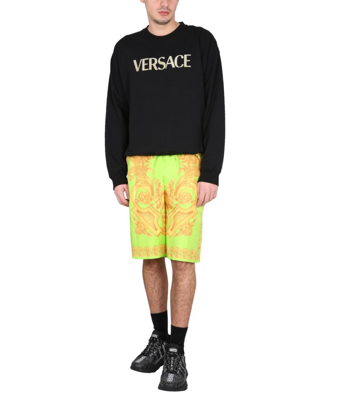 VERSACE Зеленые вискозные повседневные брюки, фото 2