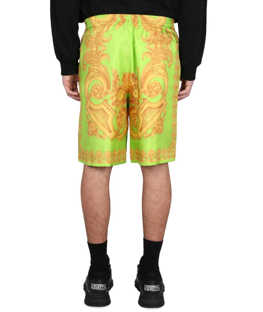 VERSACE Зеленые вискозные повседневные брюки, фото 4