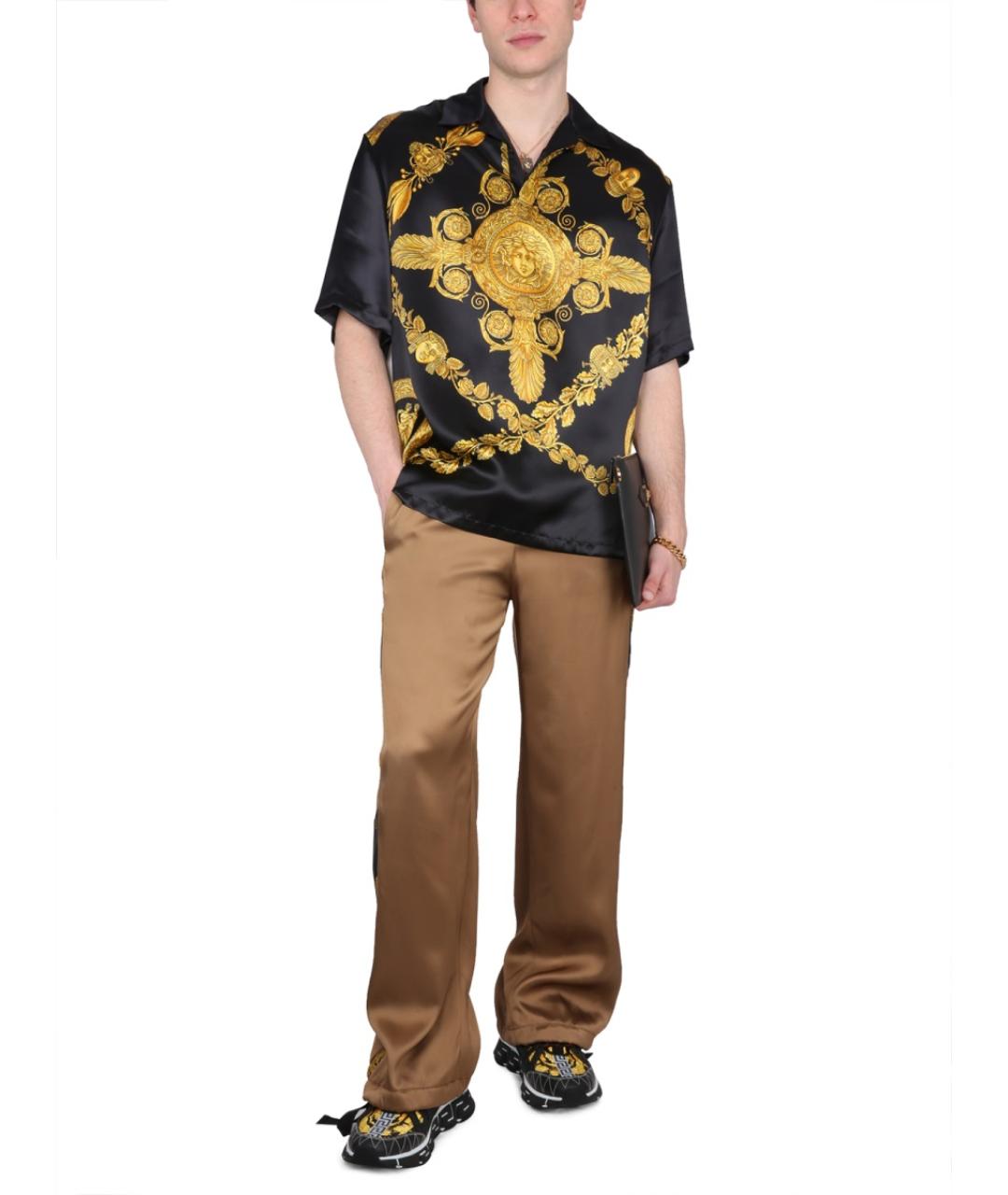 VERSACE Черные хлопковые повседневные брюки, фото 2