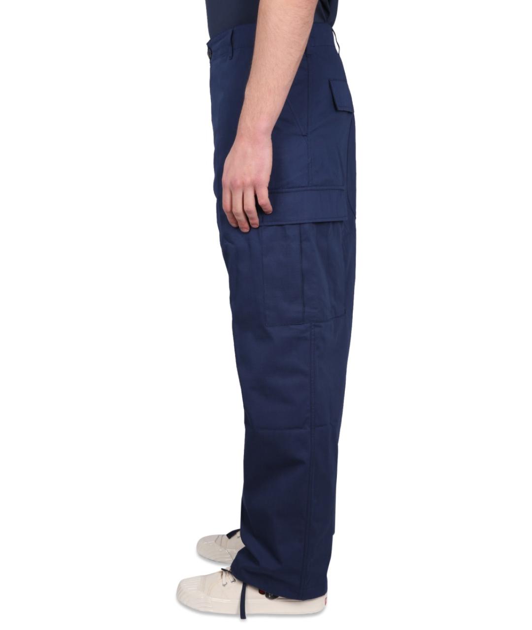 KENZO Синие хлопковые повседневные брюки, фото 3