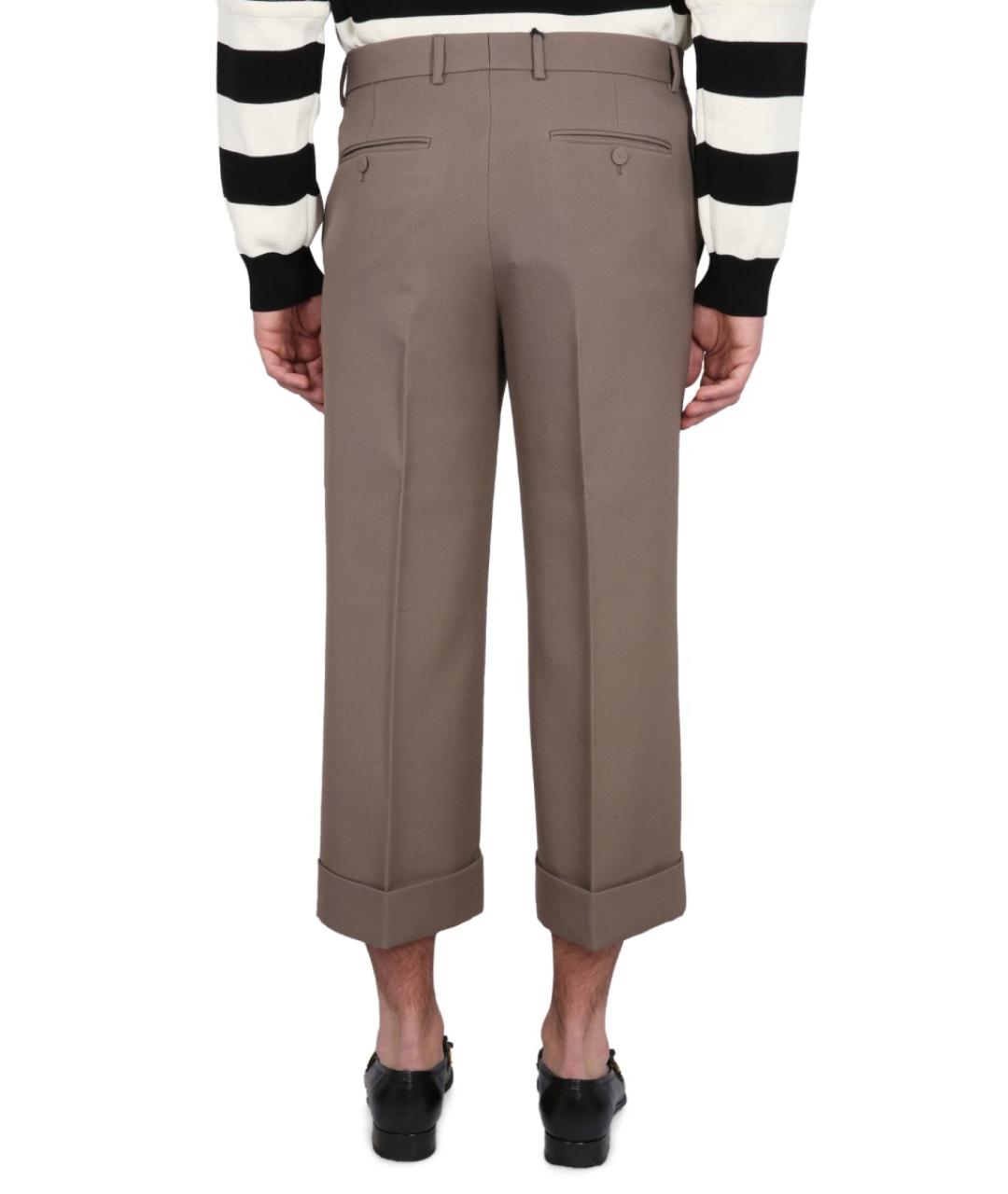 GUCCI Мульти шерстяные повседневные брюки, фото 4