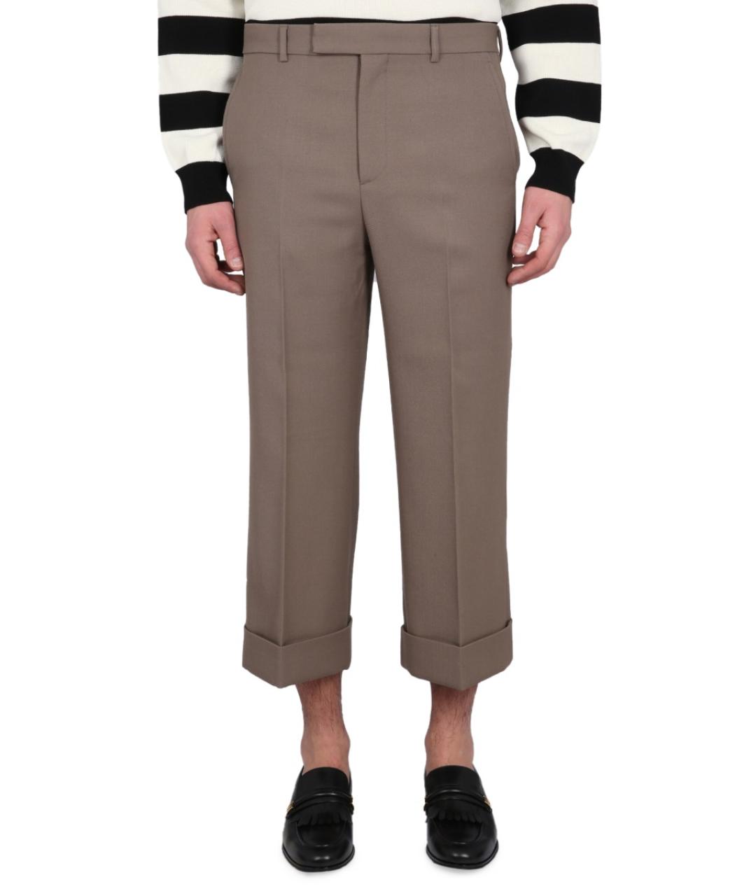 GUCCI Мульти шерстяные повседневные брюки, фото 1