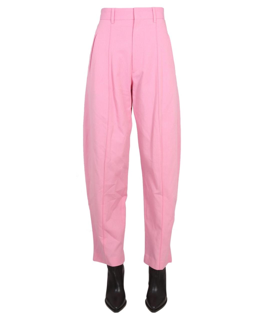 ISABEL MARANT Розовые вискозные прямые брюки, фото 1