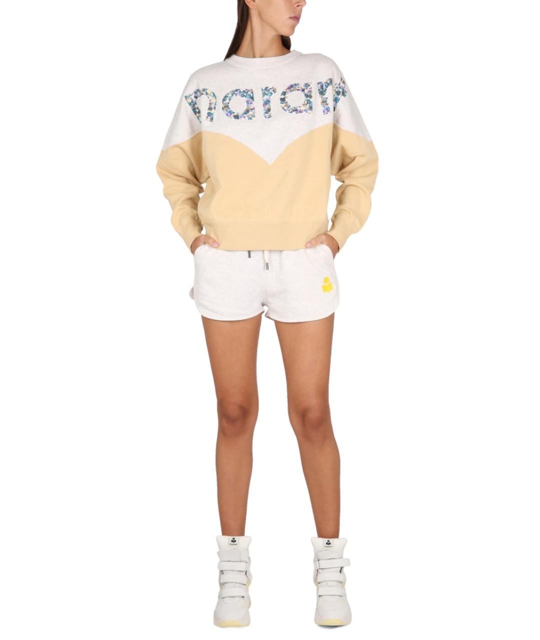 ISABEL MARANT Желтые хлопковые прямые брюки, фото 2