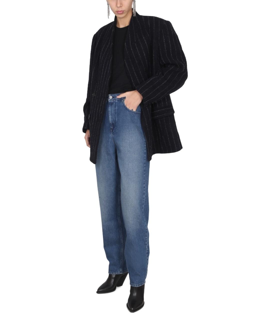 ISABEL MARANT Синие хлопковые прямые брюки, фото 2