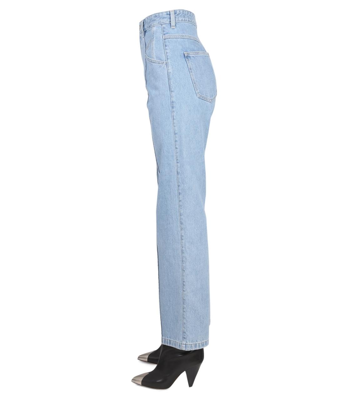 ISABEL MARANT Голубые хлопковые прямые брюки, фото 3