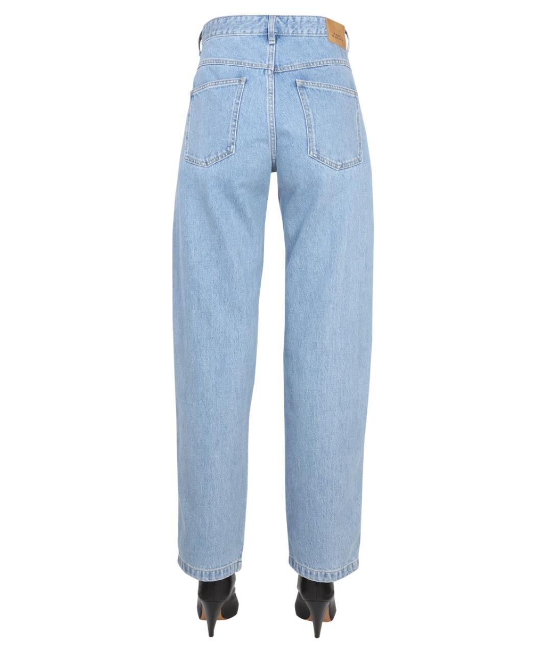ISABEL MARANT Голубые хлопковые прямые брюки, фото 4