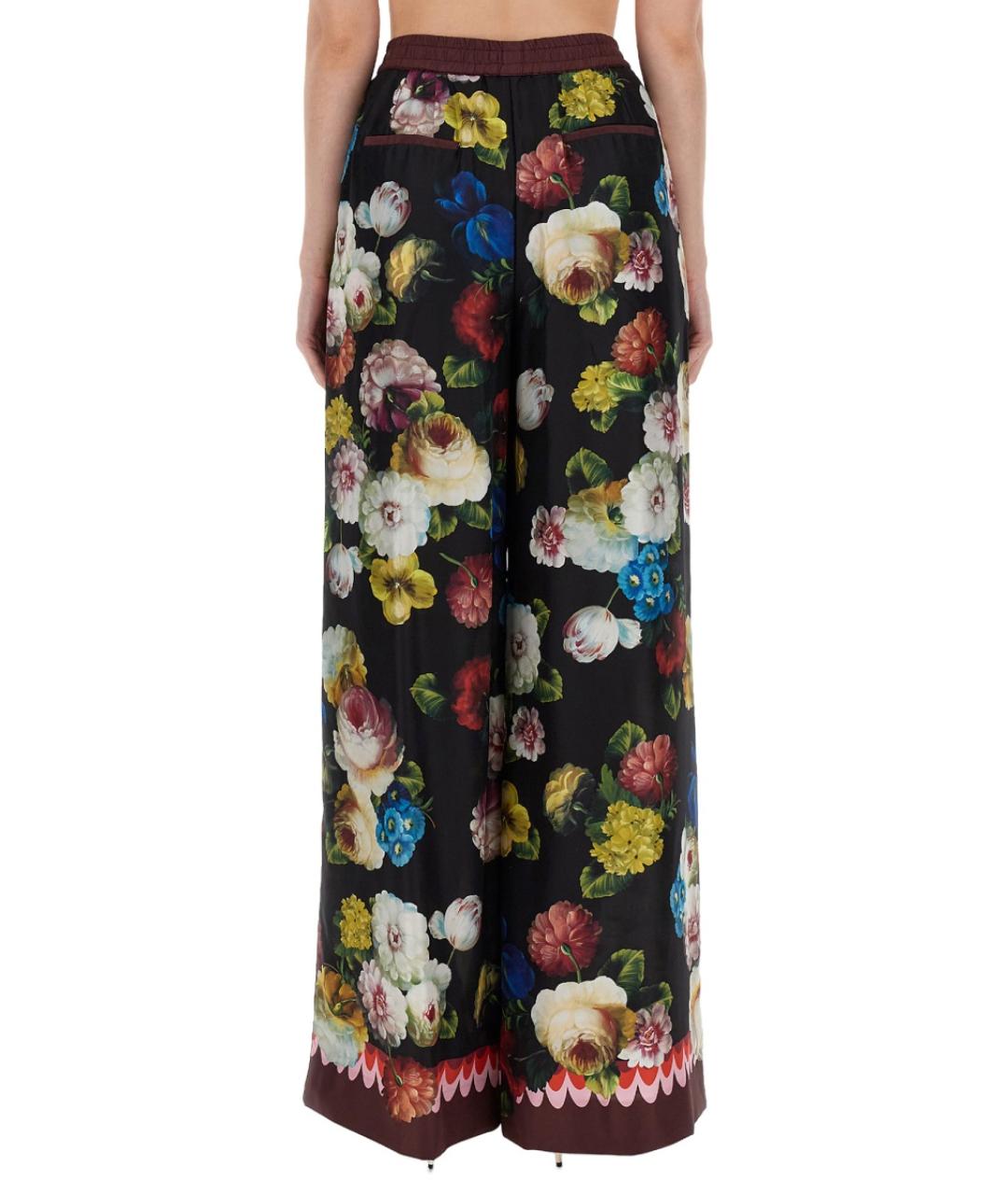 DOLCE&GABBANA Мульти шелковые прямые брюки, фото 3