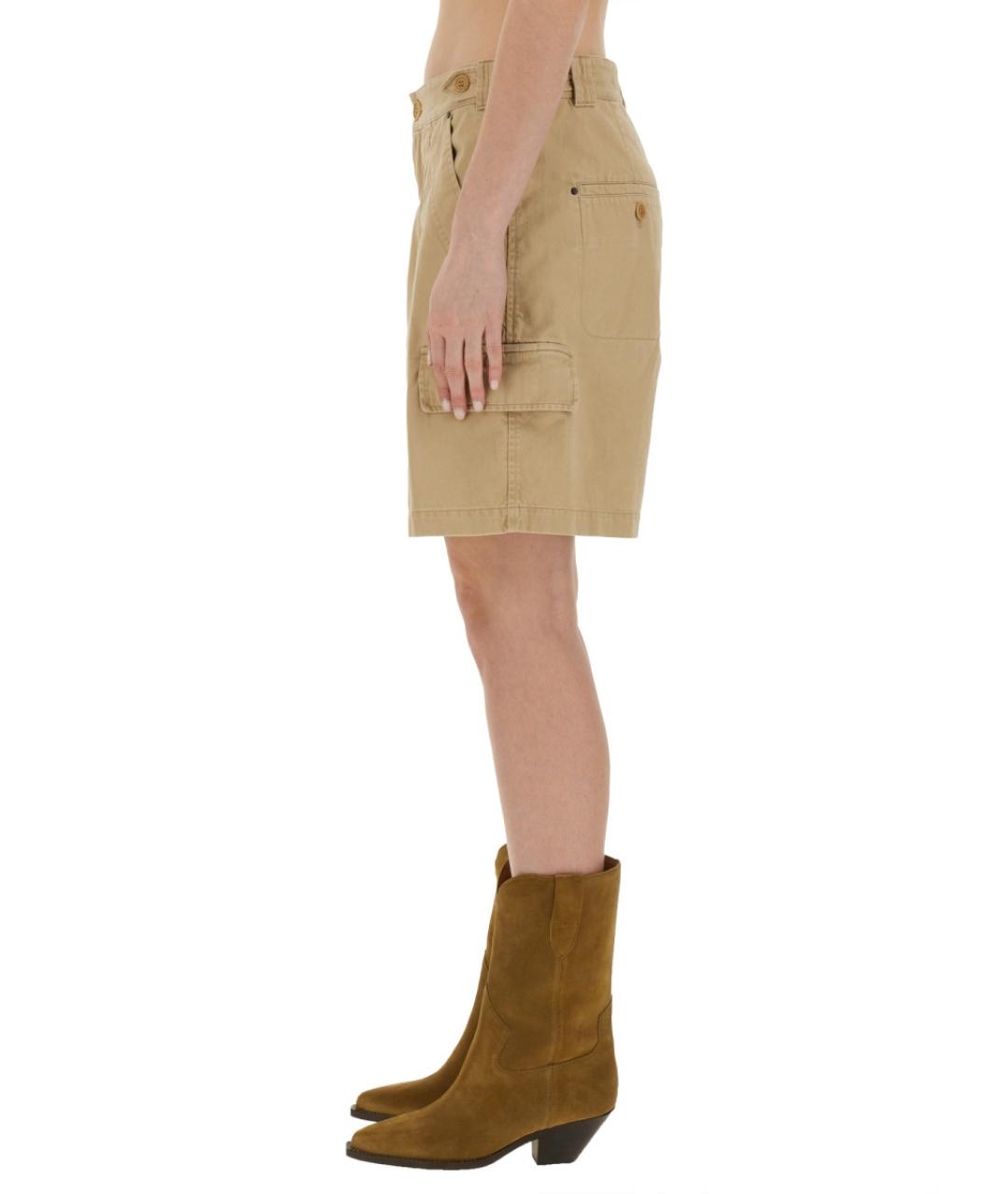 ISABEL MARANT Бежевые хлопковые прямые брюки, фото 4
