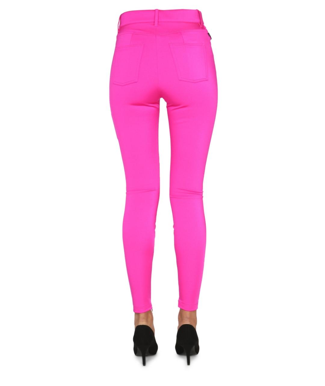 BALENCIAGA Розовые полиамидовые прямые брюки, фото 4