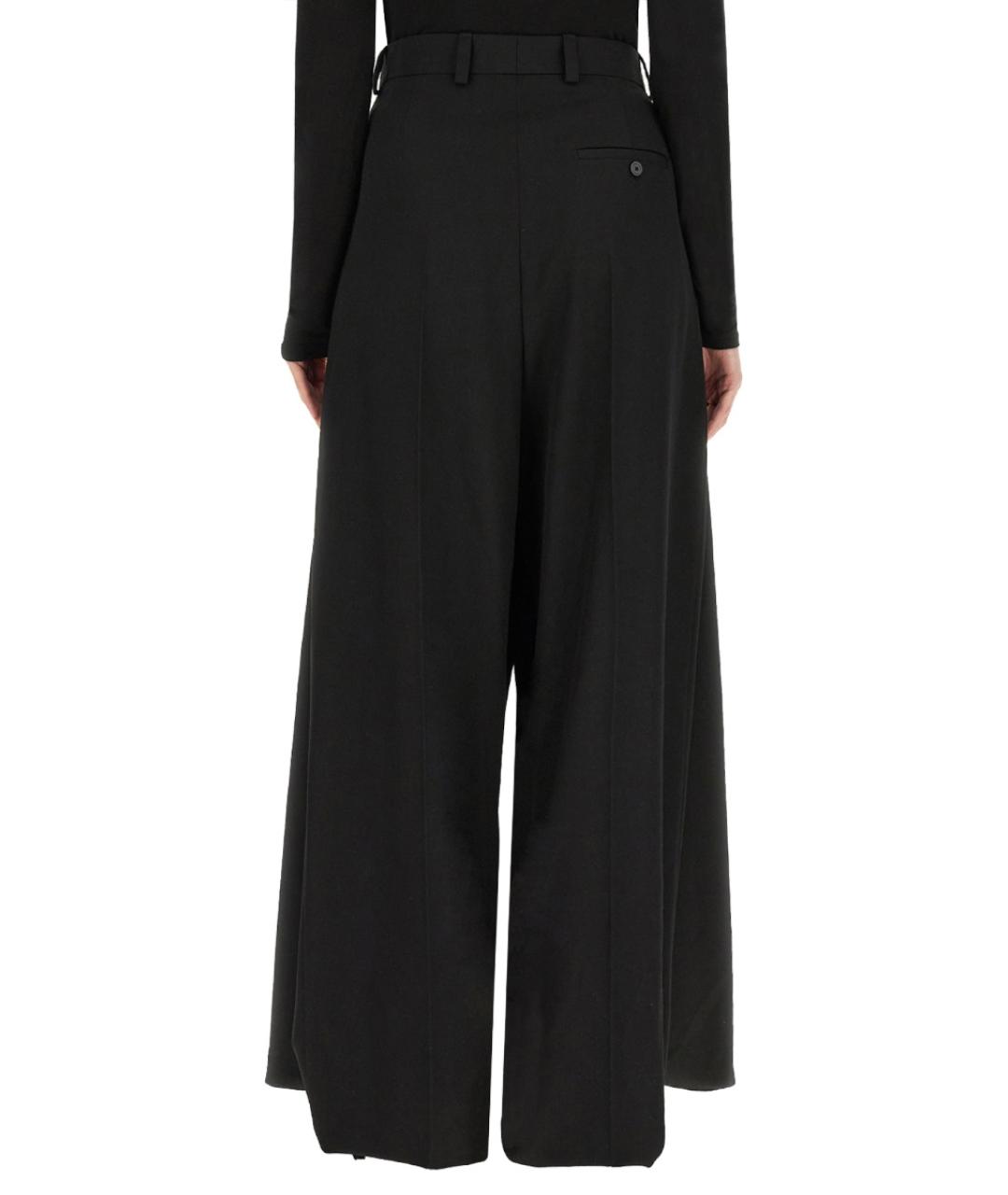 BALENCIAGA Черные шерстяные прямые брюки, фото 3
