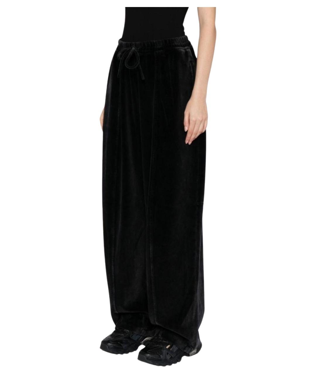 T BY ALEXANDER WANG Черные хлопковые прямые брюки, фото 3