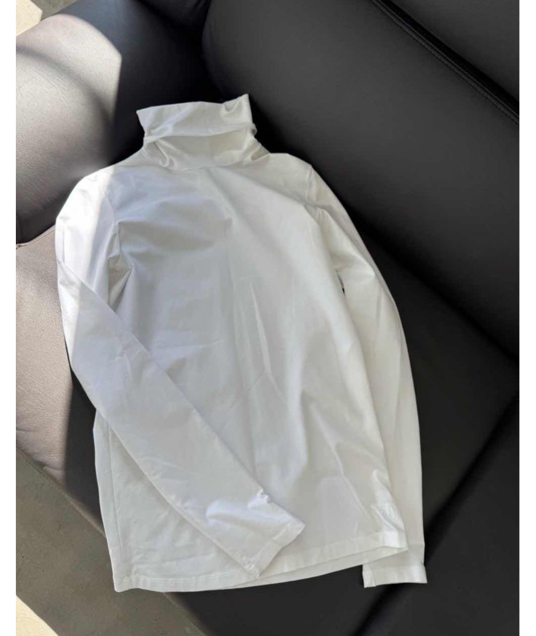 JIL SANDER Белая хлопковая водолазка, фото 3
