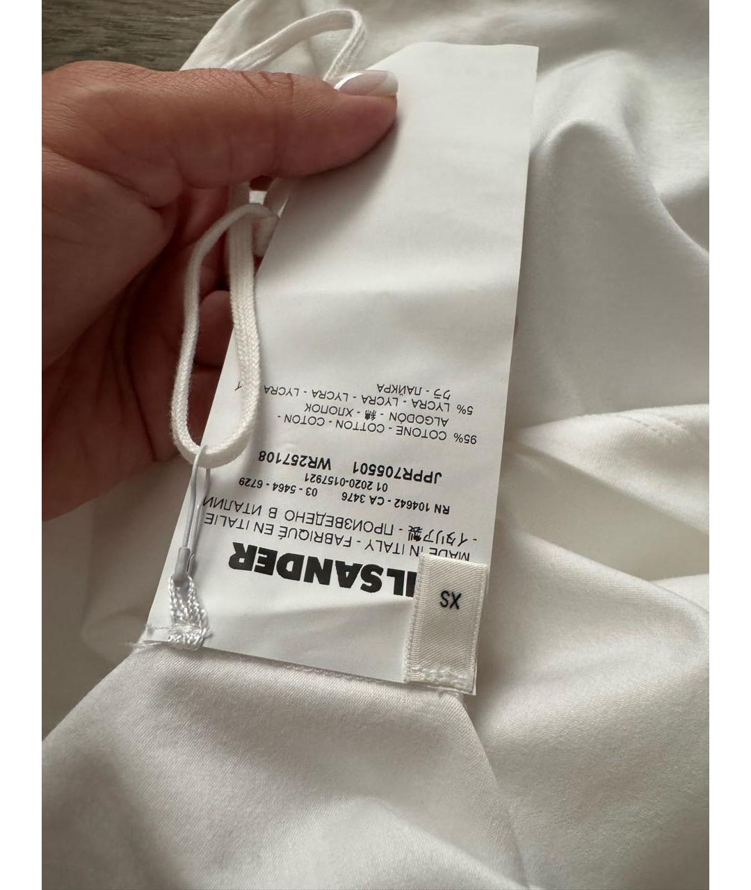 JIL SANDER Белая хлопковая водолазка, фото 6