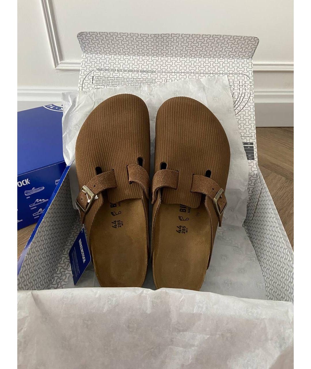 BIRKENSTOCK Коричневые кожаные сандалии, фото 2