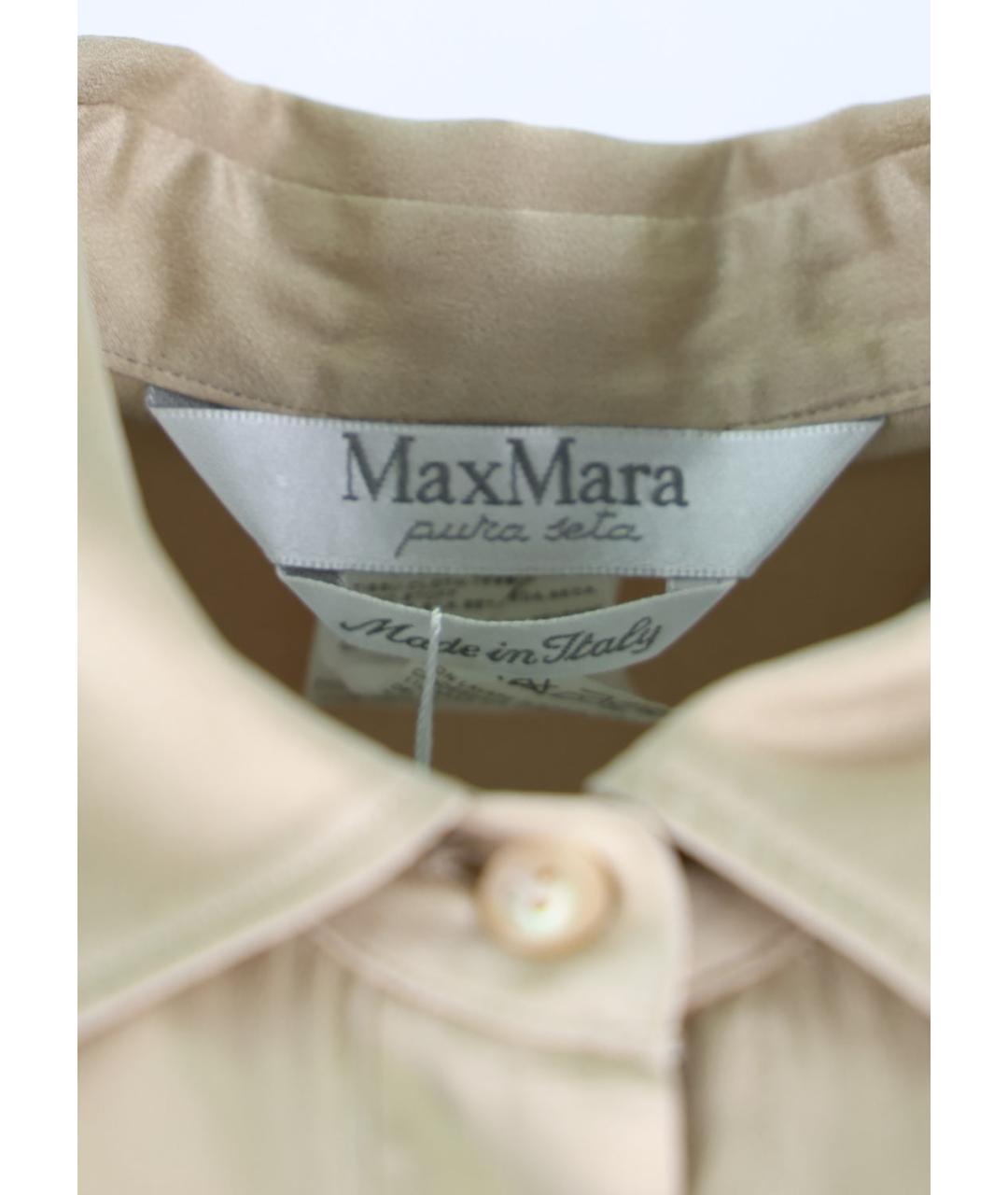 MAX MARA Бежевая шелковая блузы, фото 3