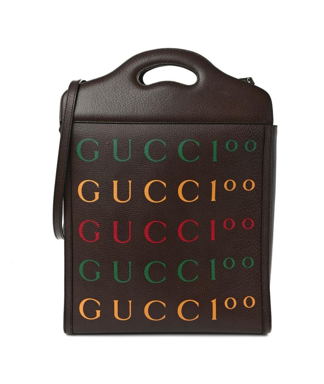 GUCCI Коричневая кожаная сумка тоут, фото 1