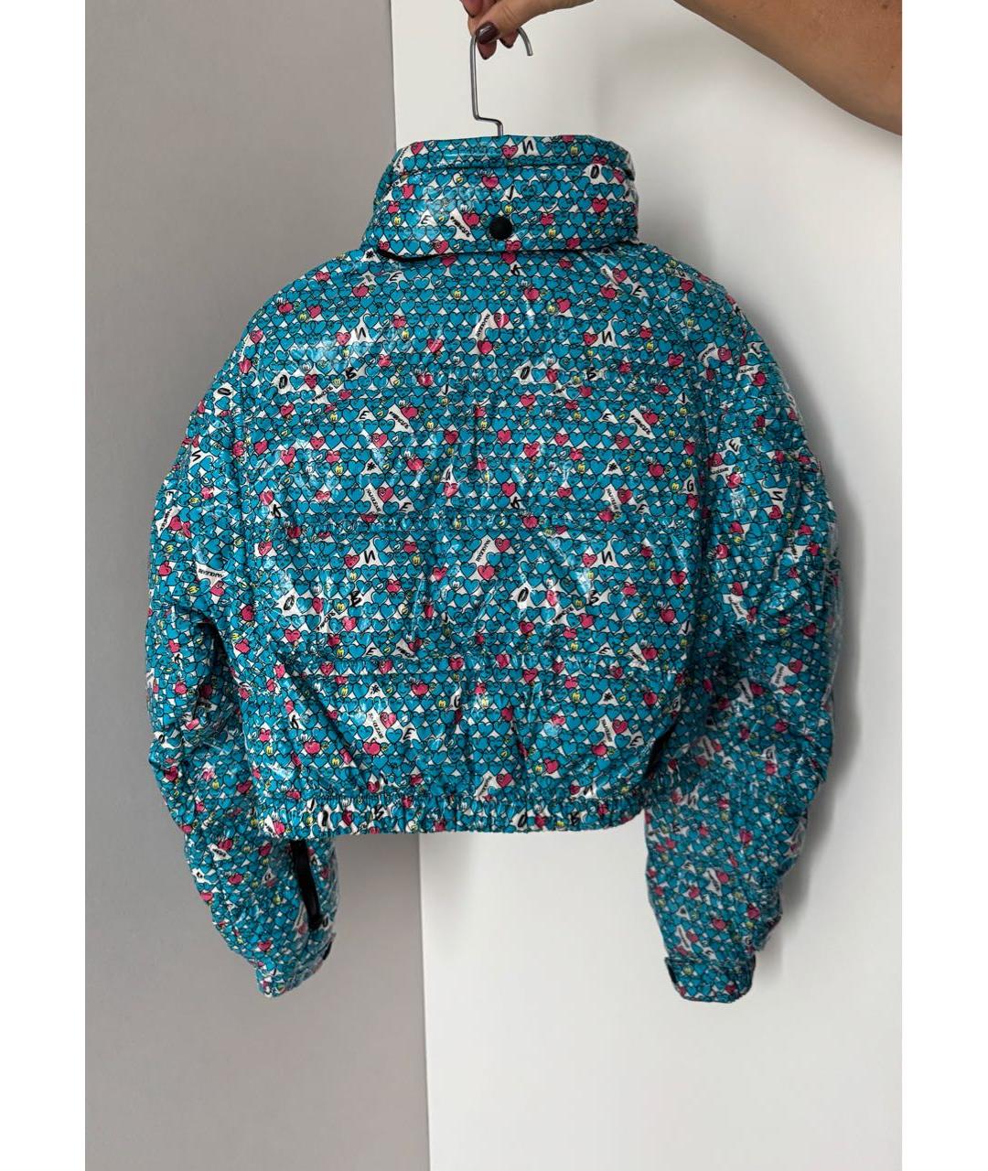 MONCLER Голубая полиамидовая куртка, фото 2