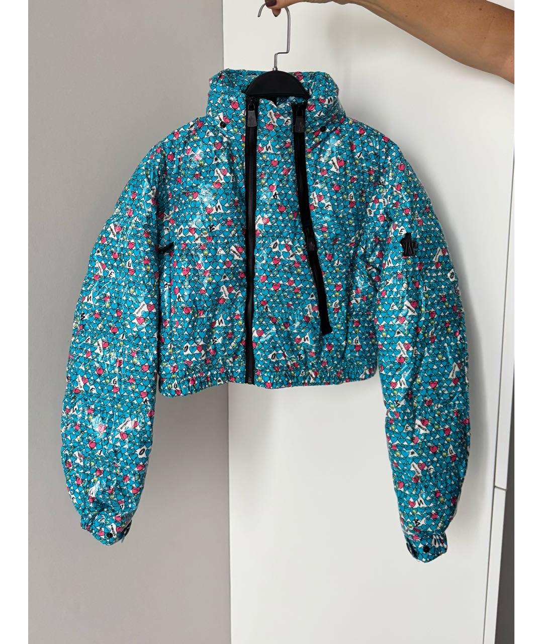 MONCLER Голубая полиамидовая куртка, фото 3