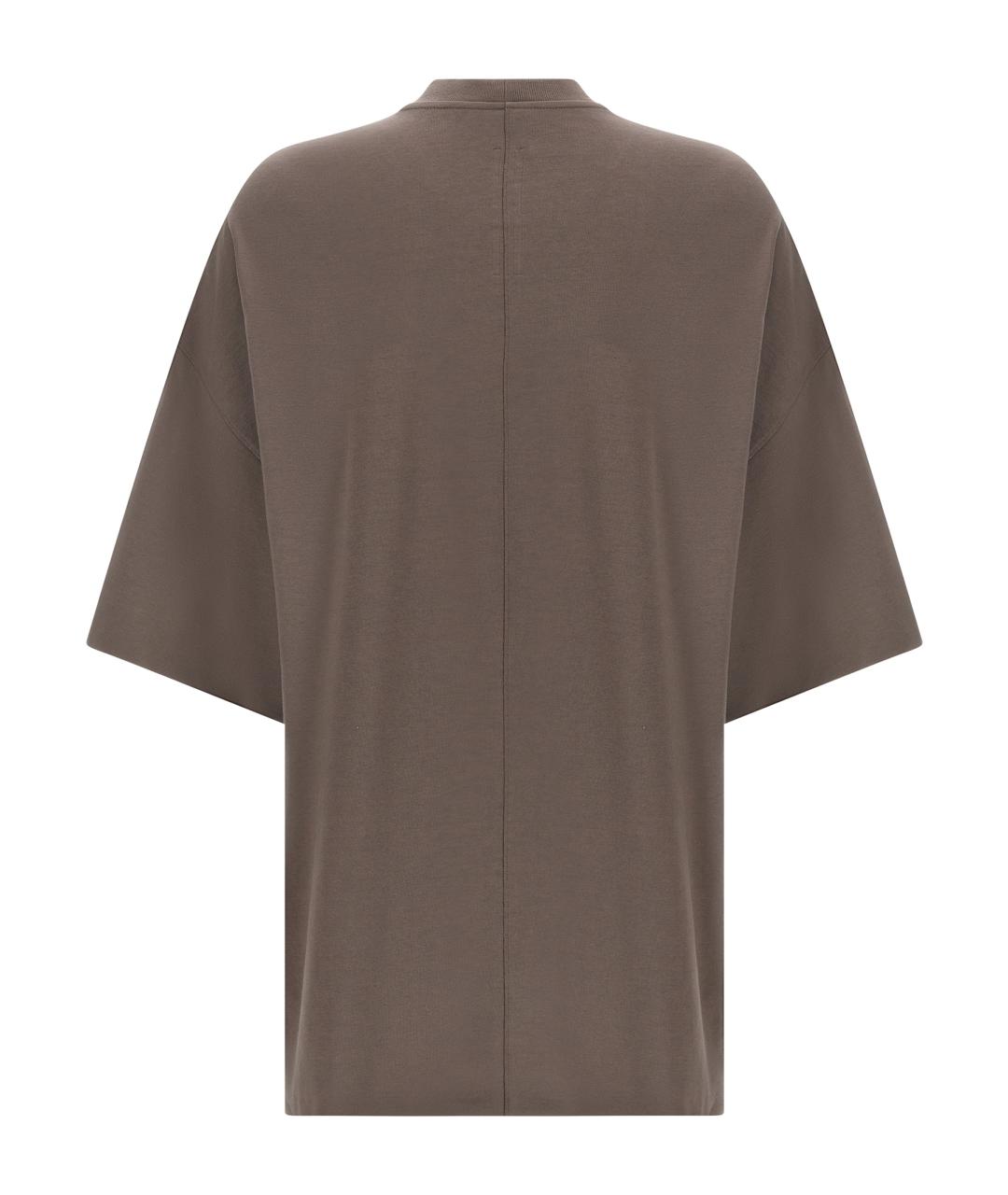 RICK OWENS Серая хлопковая футболка, фото 2
