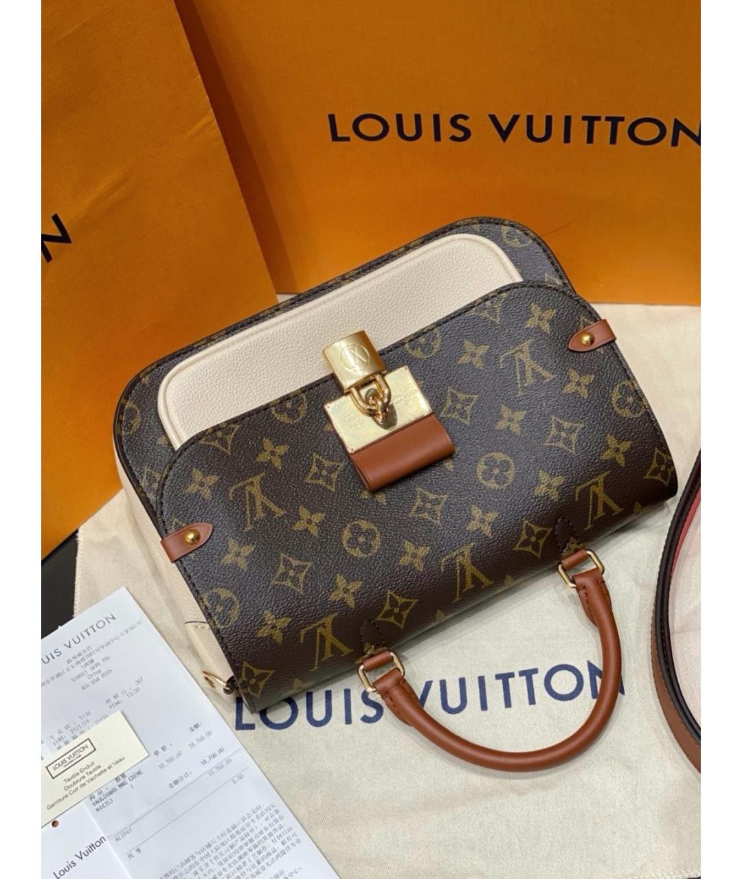 LOUIS VUITTON Коричневая сумка через плечо из искусственной кожи, фото 6