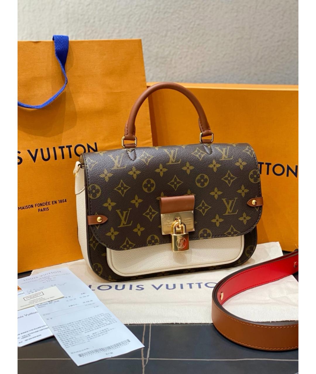 LOUIS VUITTON Коричневая сумка через плечо из искусственной кожи, фото 2