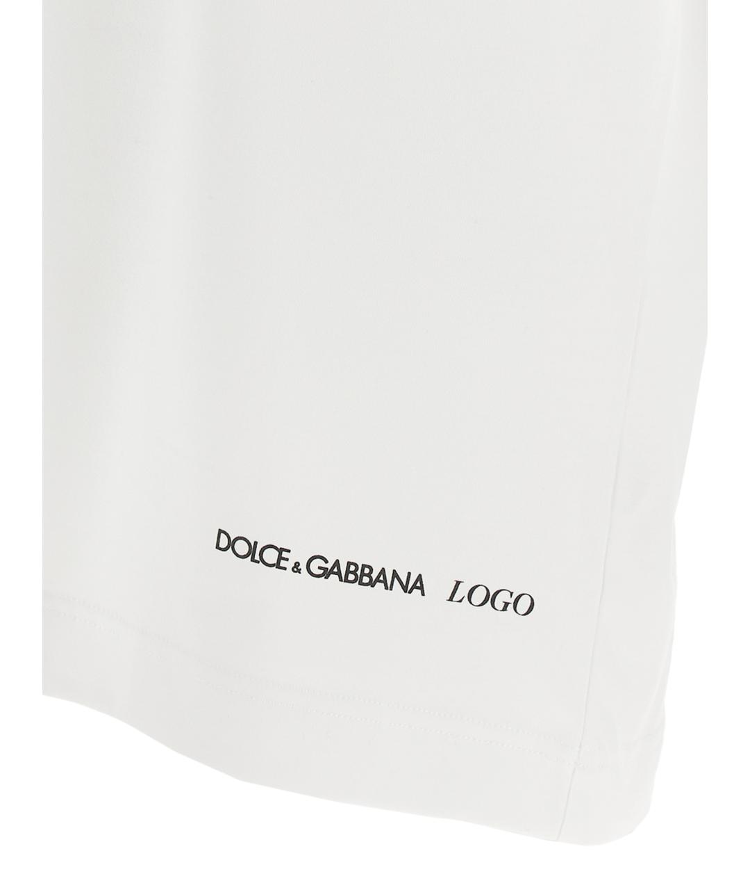 DOLCE&GABBANA Белая хлопковая футболка, фото 4