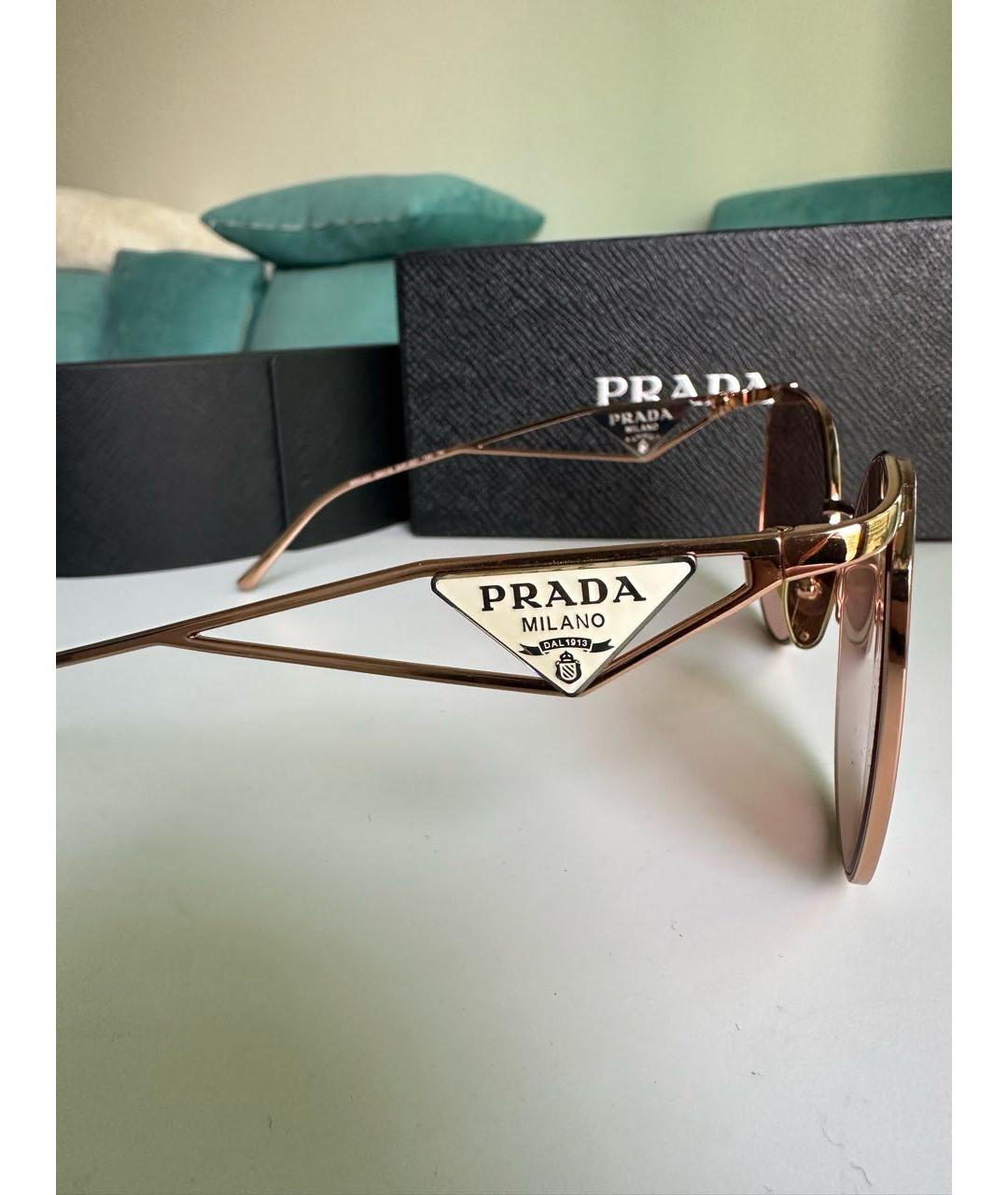 PRADA Розовые металлические солнцезащитные очки, фото 2