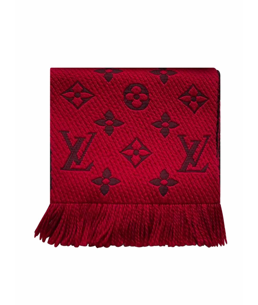 LOUIS VUITTON Красный кашемировый шарф, фото 1