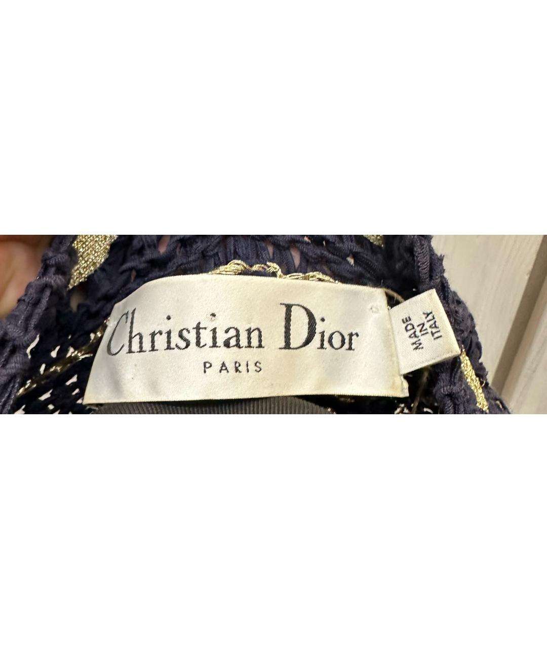 CHRISTIAN DIOR Темно-синий хлопковый кардиган, фото 2