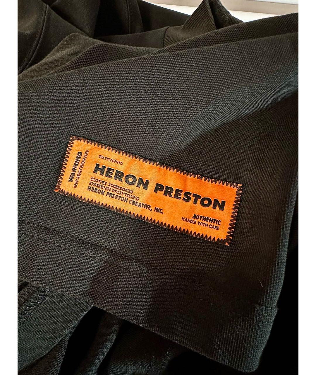 HERON PRESTON Черная хлопковая футболка, фото 3