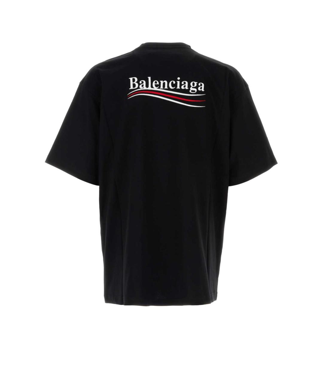 BALENCIAGA Черная хлопковая футболка, фото 2