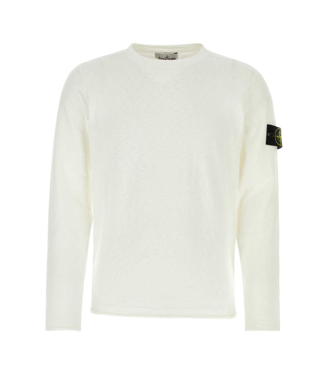 STONE ISLAND Белый хлопковый джемпер / свитер, фото 1