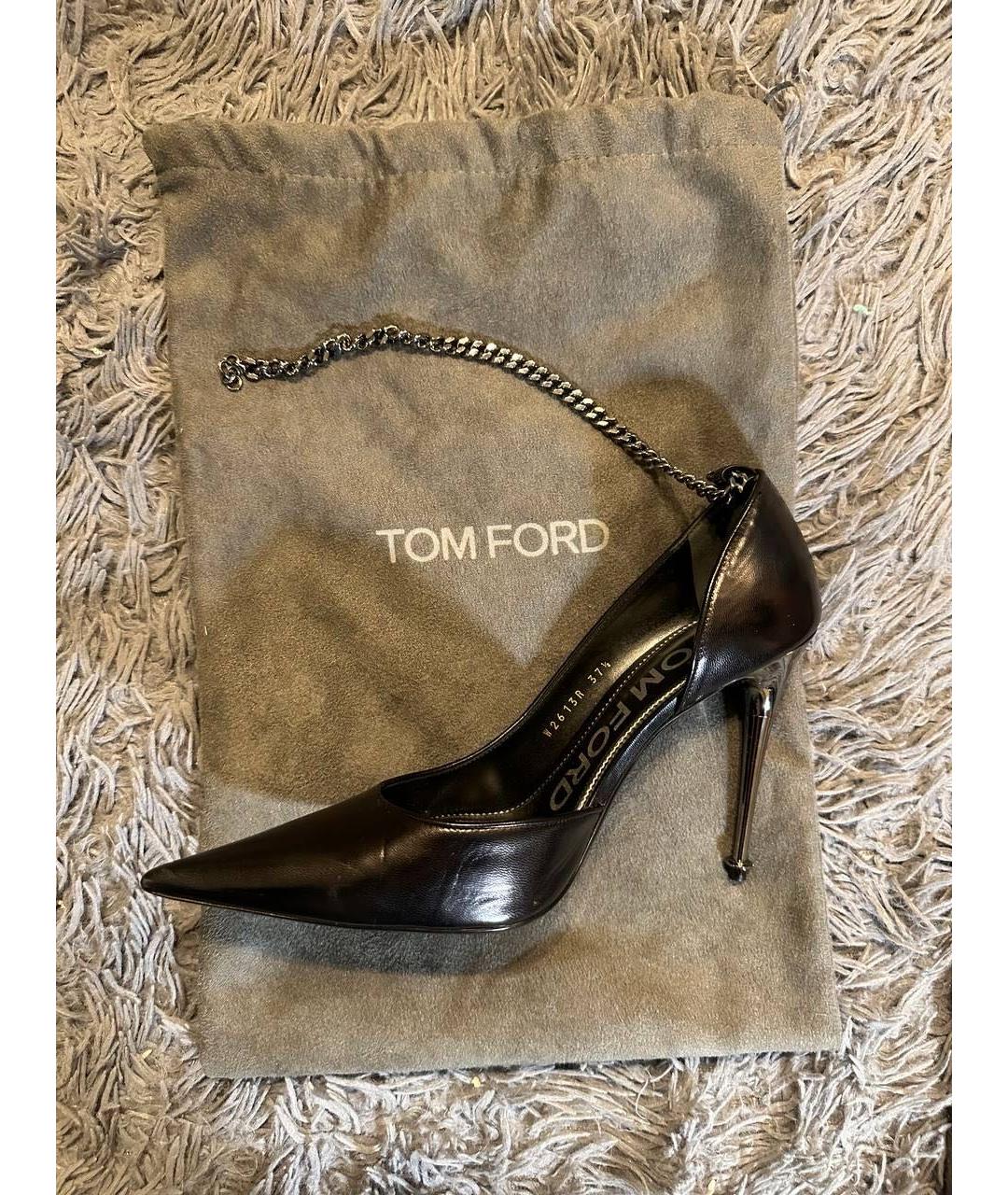 TOM FORD Черные кожаные туфли, фото 8