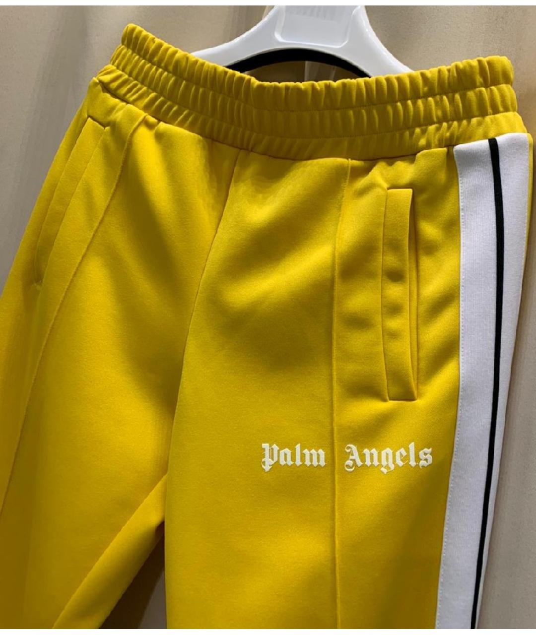 PALM ANGELS Желтые полиэстеровые спортивные брюки и шорты, фото 8