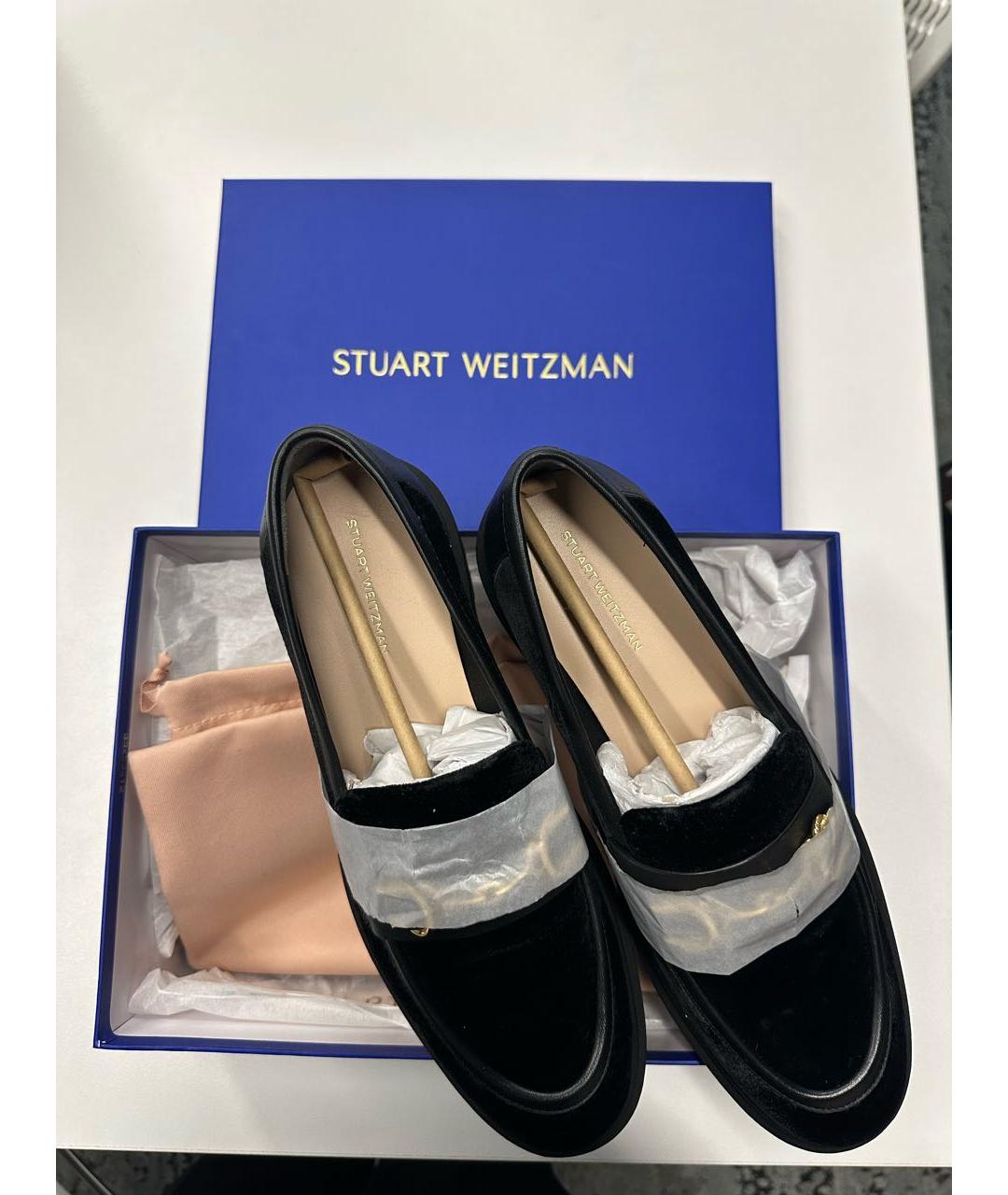 STUART WEITZMAN Черные замшевые лоферы, фото 5