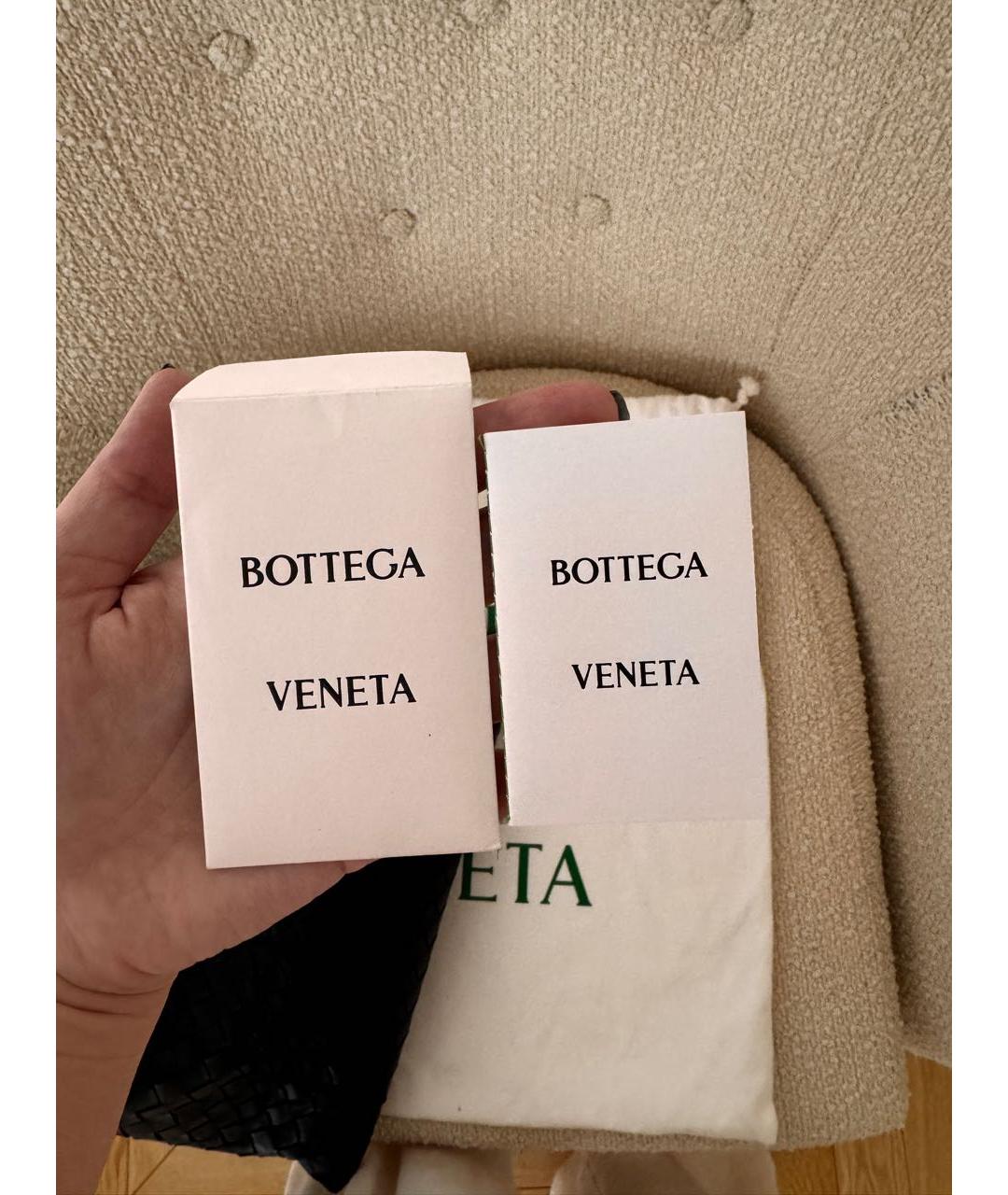 BOTTEGA VENETA Черная кожаная сумка с короткими ручками, фото 6