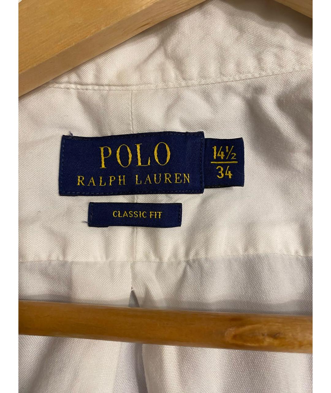 POLO RALPH LAUREN Белая хлопковая классическая рубашка, фото 7