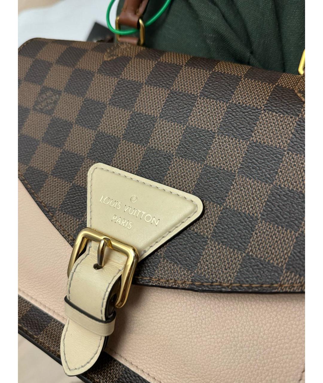 LOUIS VUITTON Коричневая кожаная сумка через плечо, фото 8