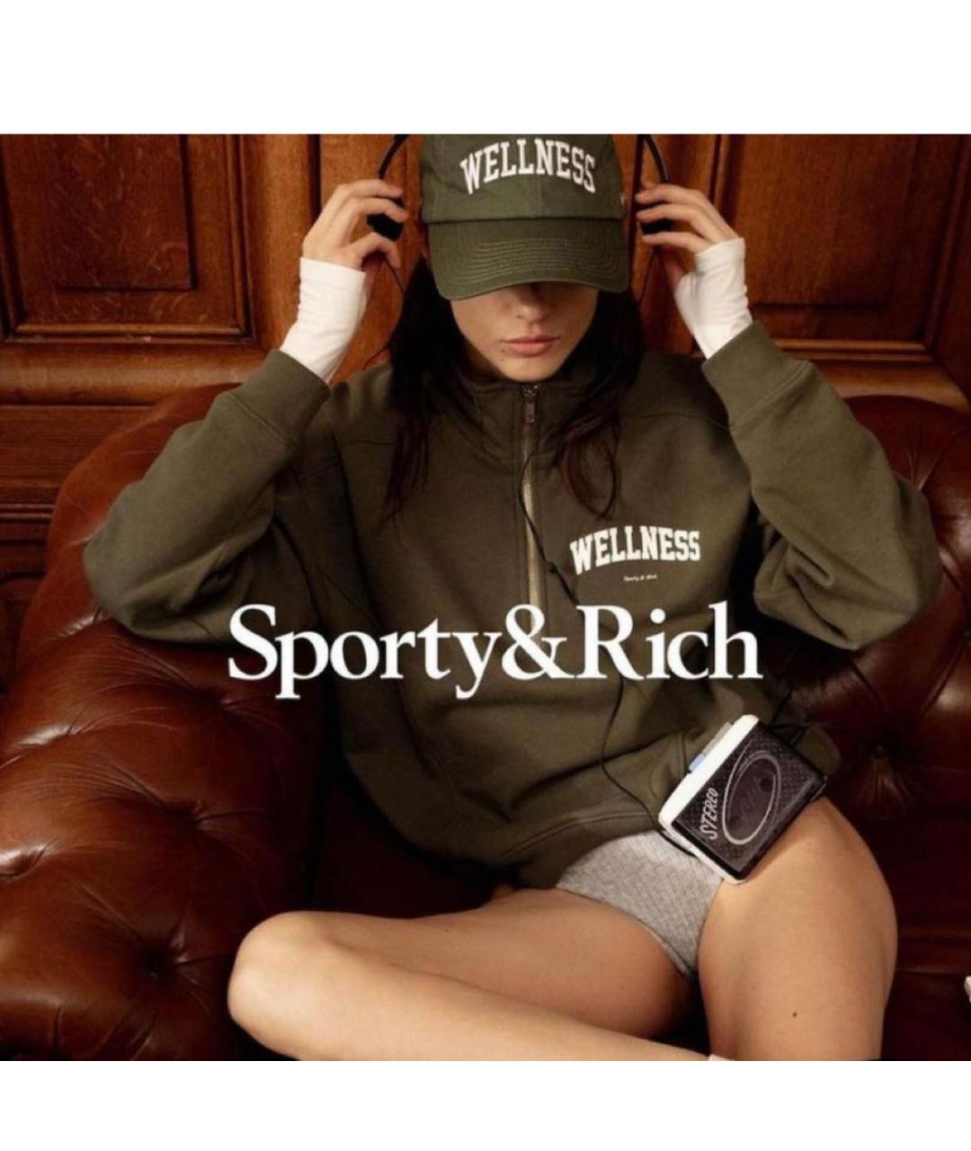 SPORTY AND RICH Хаки хлопковый спортивные костюмы, фото 3