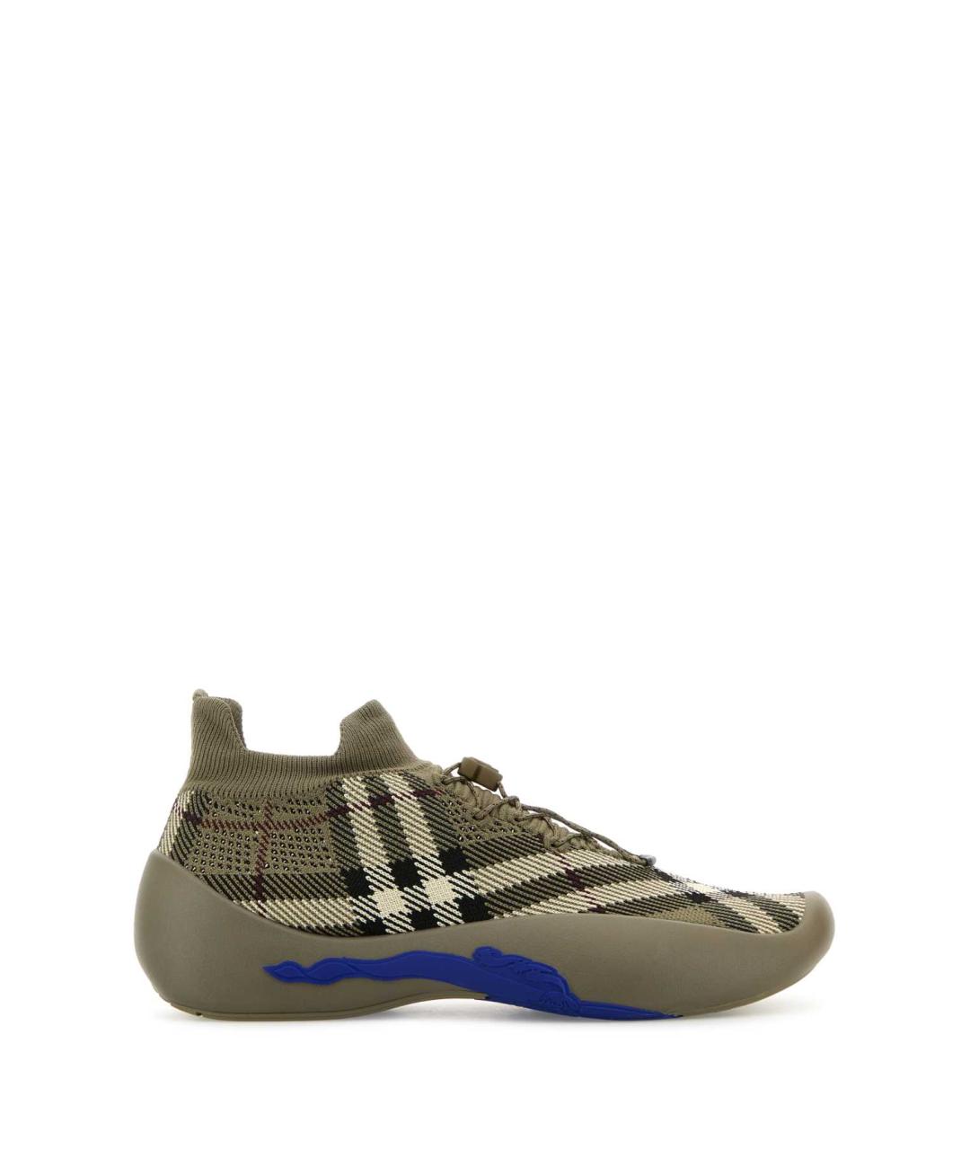 BURBERRY Хаки синтетические низкие кроссовки / кеды, фото 1