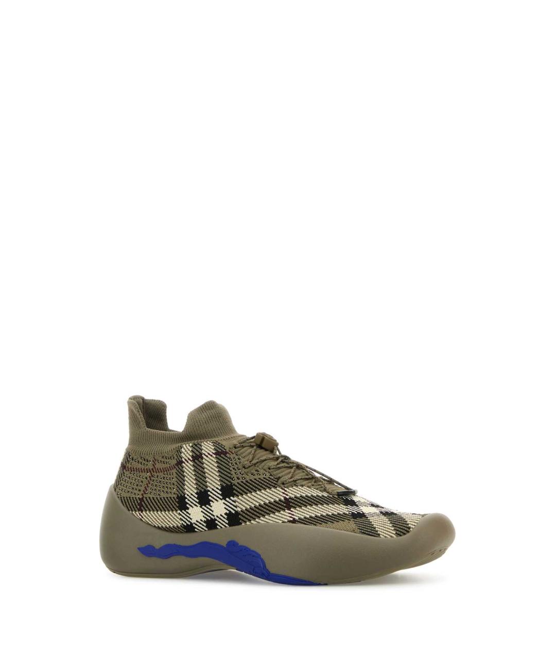 BURBERRY Хаки синтетические низкие кроссовки / кеды, фото 2