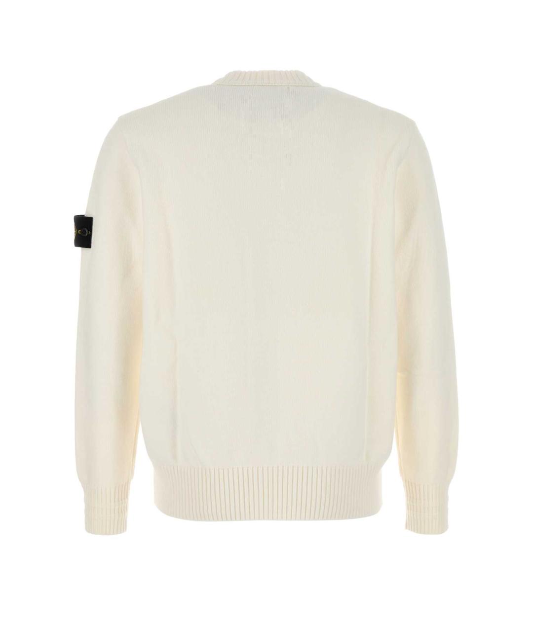 STONE ISLAND Белый хлопковый джемпер / свитер, фото 2