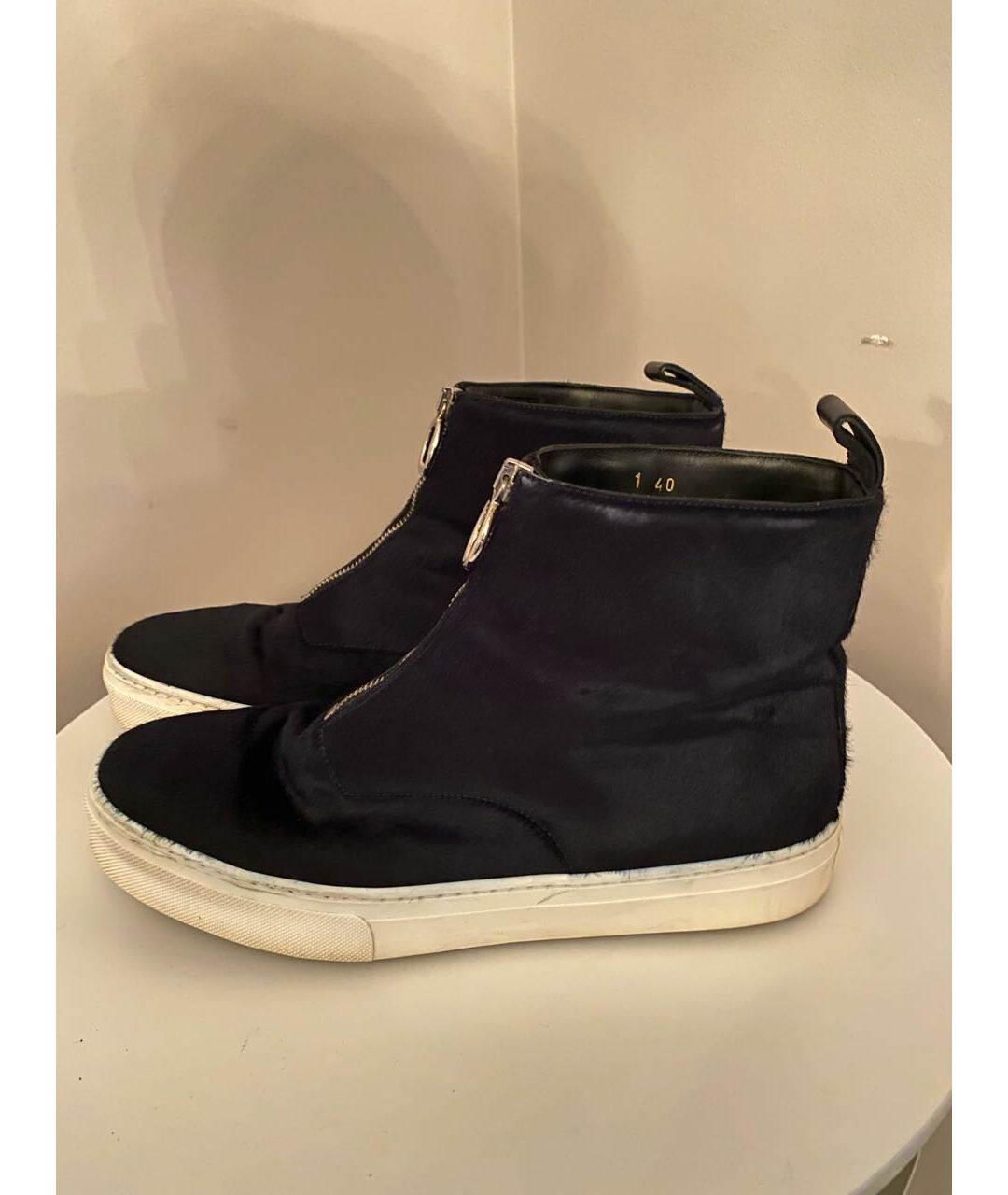 CELINE Темно-синие ботинки из экзотической кожи, фото 5