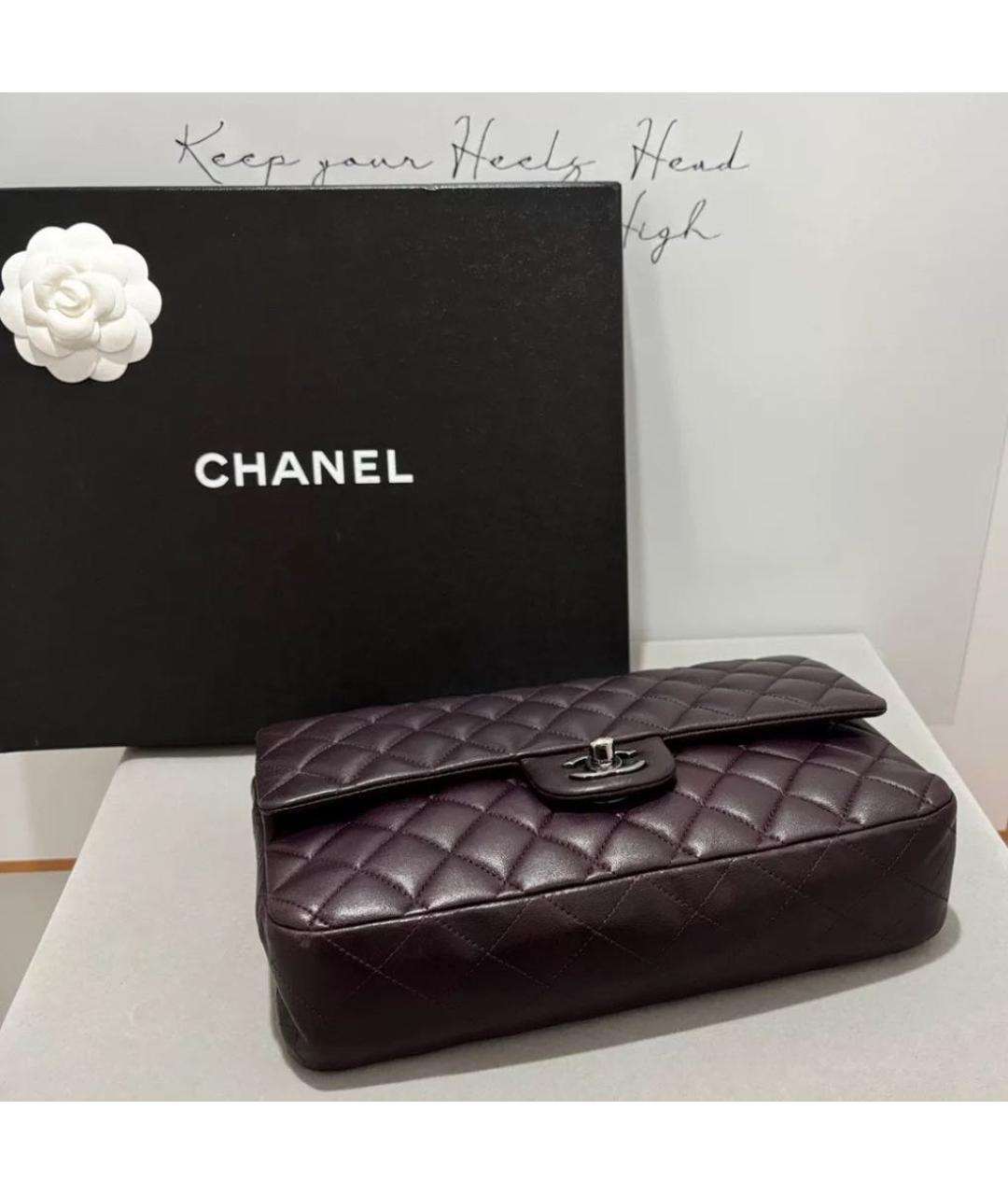 CHANEL Бордовая кожаная сумка через плечо, фото 4